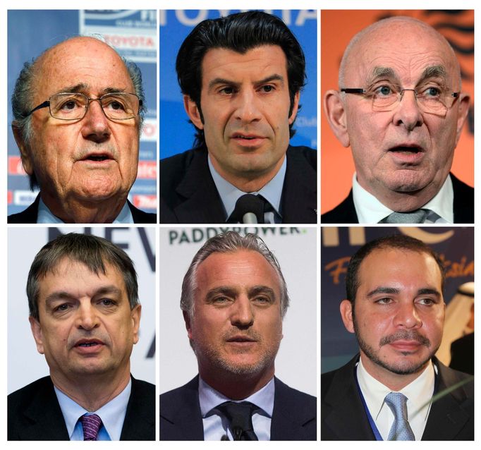 Sepp Blatter, Luís Figo, Michael van Jraag, Jerome Champgne, David Ginola, Ali bin Husejn.