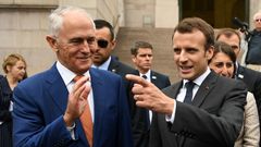Australský premiér Malcolm Turnbull a francouzský prezident Emmanuel Macron.