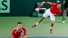 Davis Cup, Švýcarsko - Česko: Stanislas Wawrinka (vpravo) a Marco Chiudinelli