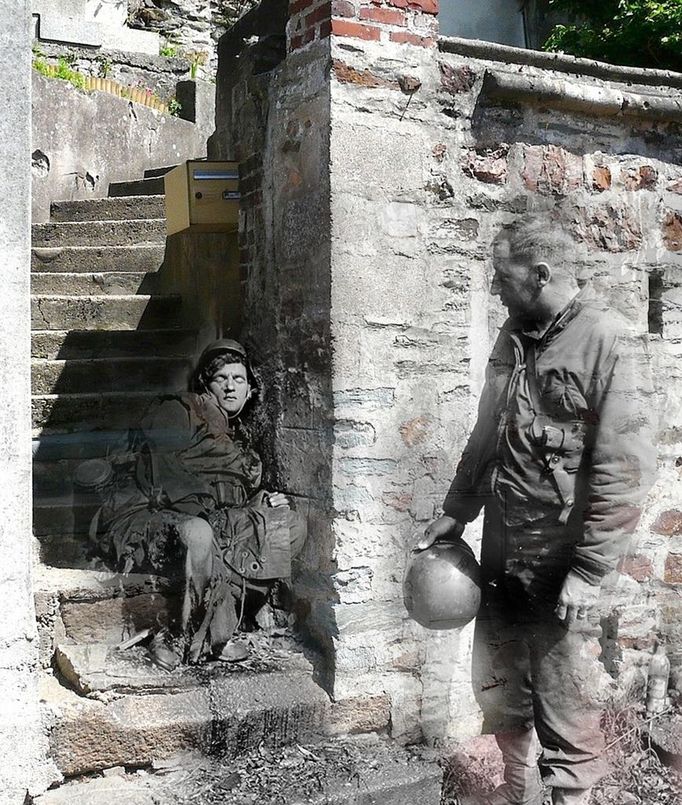 Ghosts of war - France; Left behind Two photos combined, the past and the present collide. rue Armand Levéel à Cherbourg Keep updated when I make more photos like these by liking my page on facebook; www.facebook.com/thenandnowghostsofhistory Thanks (Merci) to Claude who took the modern day photo, Fold3 who supplied the original, and Michel Le Querrec who has an amazing collection of WW2 photos on flickr; www.flickr.com/photos/mlq/