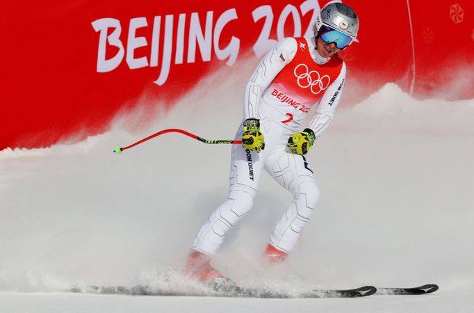 Ester Ledecká v super-G na ZOH 2022 v Pekingu