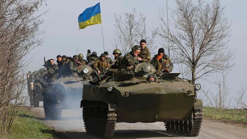 Ukrajinští vojáci u Kramatorsku - 16. dubna 2014