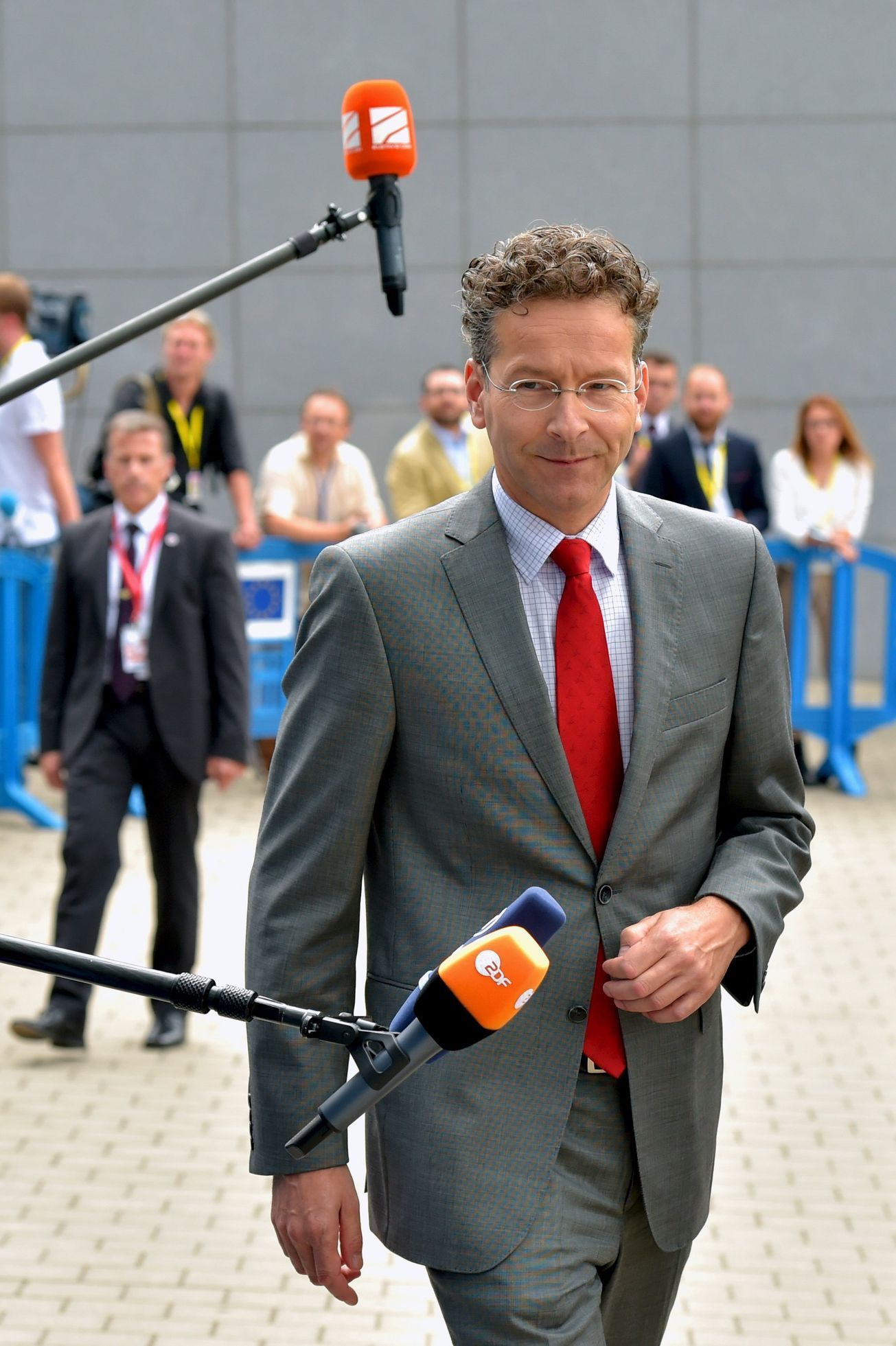 Eurogroup President Dijsselbloem arrives at a euro zone finance ministers meeting on the situation in Greece in Brussels, Belgium