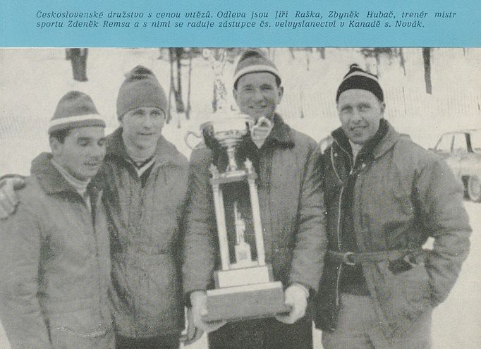 Remsa Boys 1967 (zleva Raška, Hubač, Remsa a velvyslanec v Kanadě Novák)