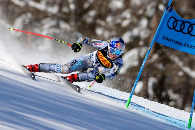 Ester Ledecká při super-G na MS 2021