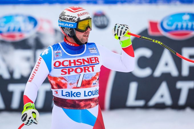 Beat Feuz při sjezdu v Lake Louise 2017