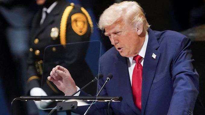Americký prezident Donald Trump pronáší projev k 80. Valnému shromáždění OSN.