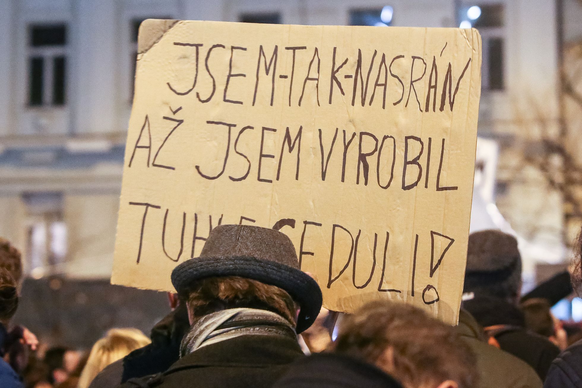 Oslava inaugurace Zemana a demonstrace za svobodná média na Václavském náměstí, Praha, 15.3.2018