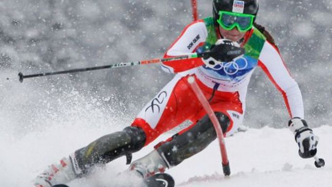 Šárka Záhrobská při olympijském slalomu