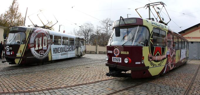 Tramvaje k výročí 120 let hokejové a fotbalové Sparty