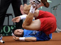 Čeští tenisté v Davis Cupu skončili ve čtvrtfinále v Moskvě, když Tomáš Berdych kvůli zranění vzdal v pátém setu čtvtého duelu s Davyděnkem.