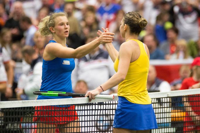 Siniaková - Halepová, Fed Cup Česko vs. Rumunsko