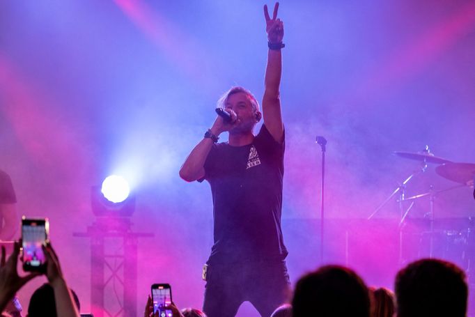 Snímek z koncertu kapely Žadan i sobaky, jejímž frontmanem je Serhij Žadan.