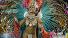 A reveller from the Mangueira samba school participates during the annual carnival parade in Rio de Janeiro's Sambadrome, February 11, 2013. REUTERS/Sergio Moraes (BRAZIL - Tags: SOCIETY) TEMPLATE OUT Published: Úno. 12, 2013, 2:24 dop.