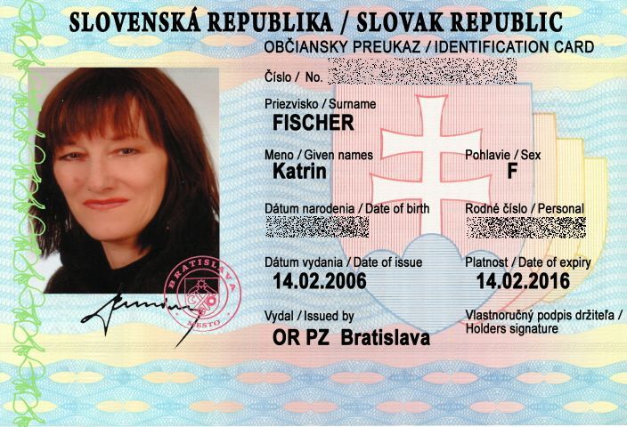 Padělek slovenského občanského průkazu