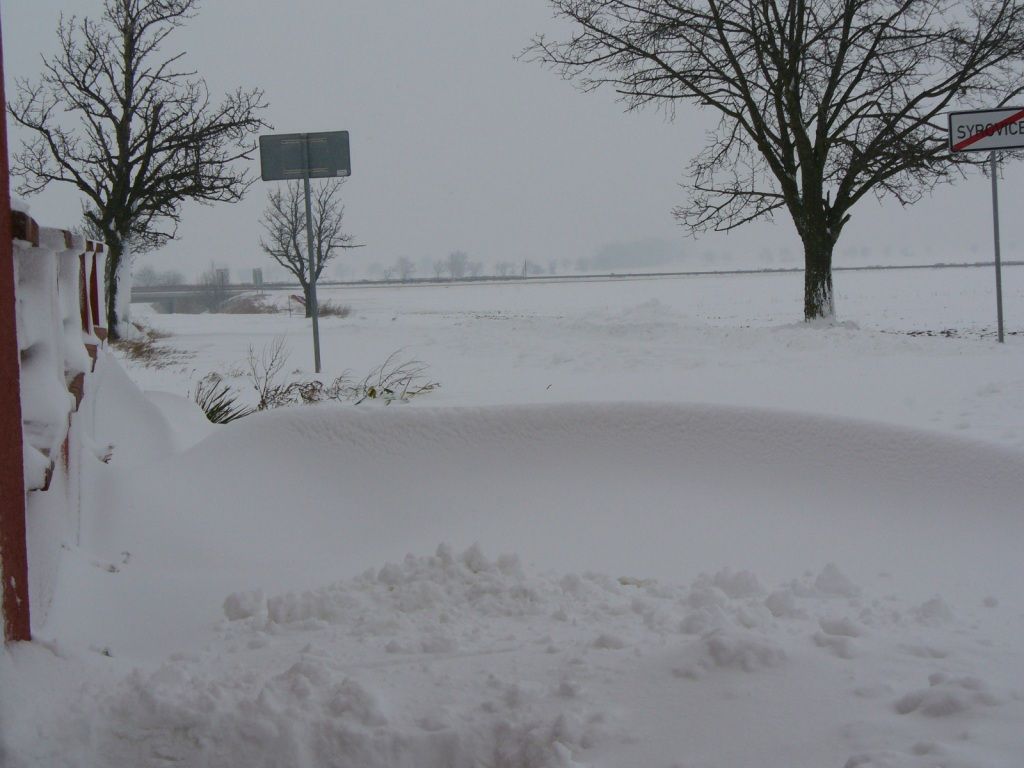 Sníh v Syrovicích na Brněnsku