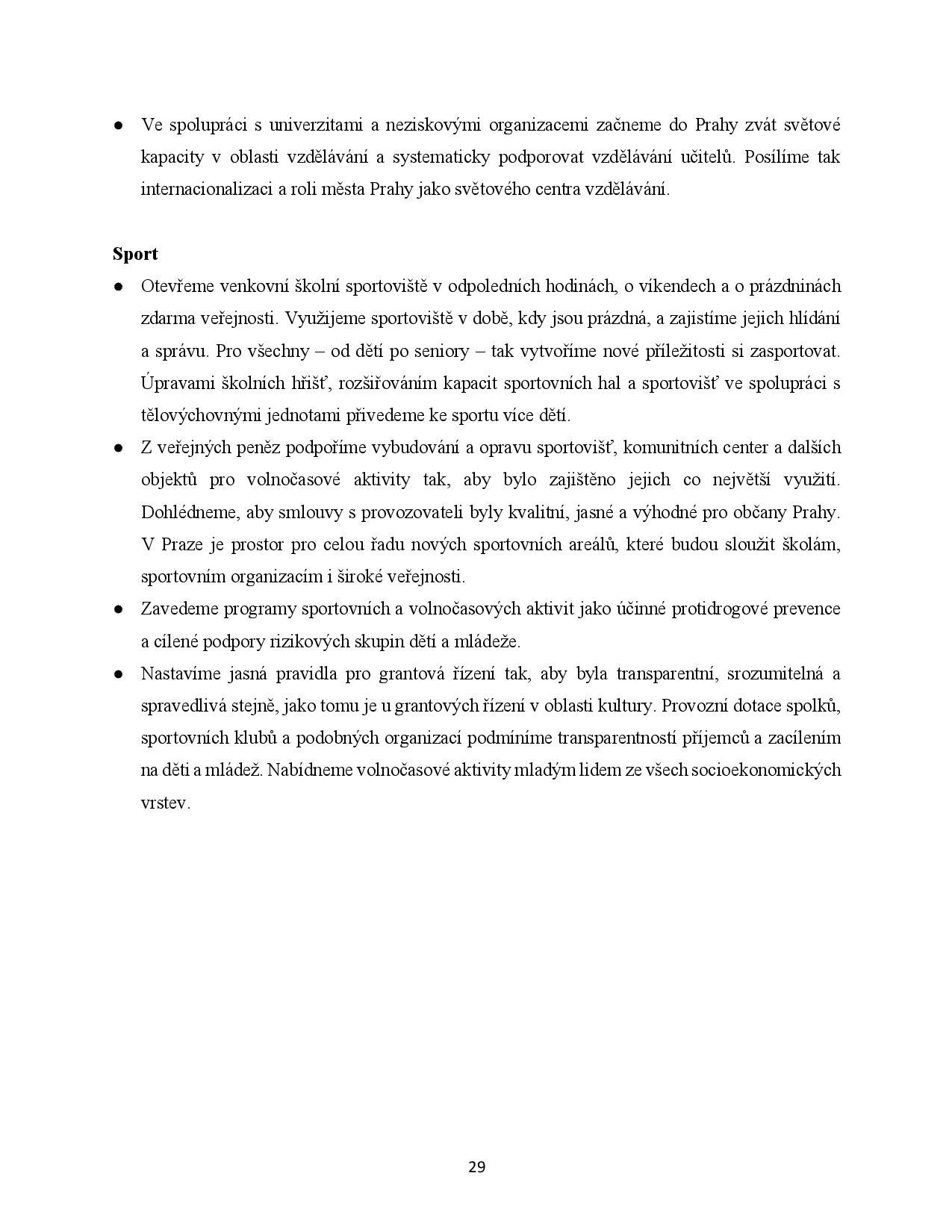 Koaliční program - Praha Sobě - 7. 11. 2018