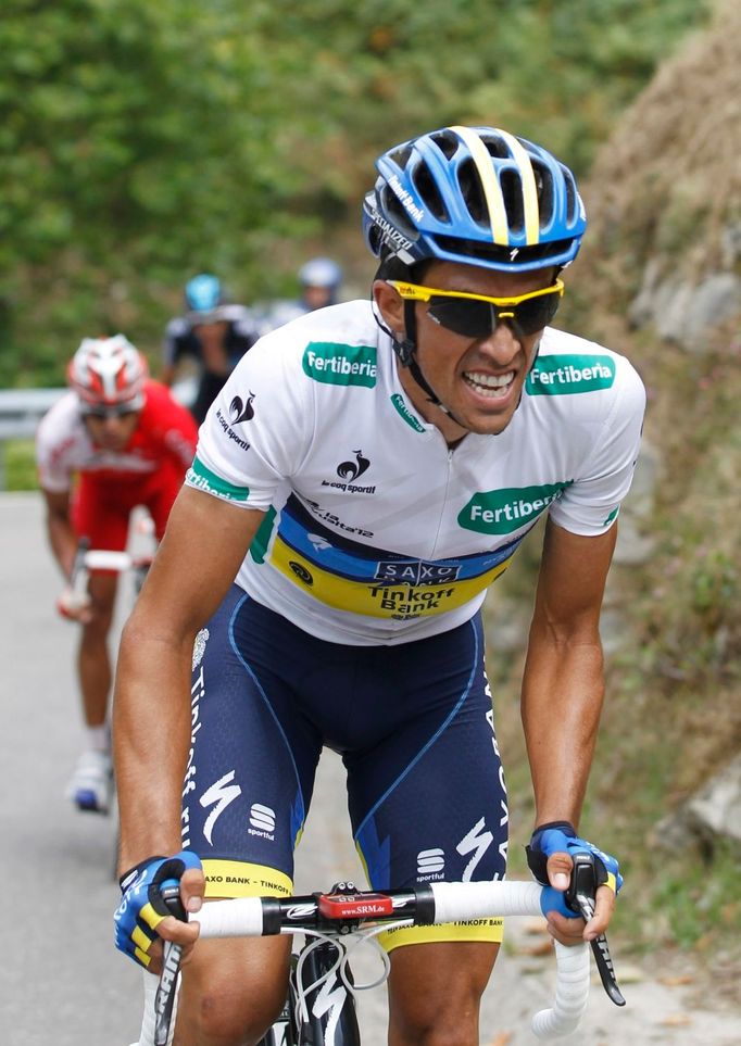 Španělský cyklista Alberto Contador během 17. etapy španělské Vuelty 2012.