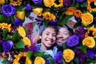 Flowers and photos of Kobe Bryant and his daughter Gianna "Gigi"
