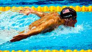 Michael Phelps z USA, který se stal 12. srpna 2008 v Pekingu vítězem v plavecké disciplíně na 200 metrů ve volném stylu.