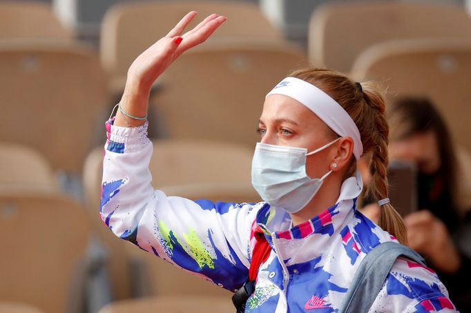 Tennis - French Open - Roland Garros, Paris, France - October 8, 2020 Czech Republic's Petra Kvitova during her semi final match against Sofia Kenin of the U.S. REUTERS/C