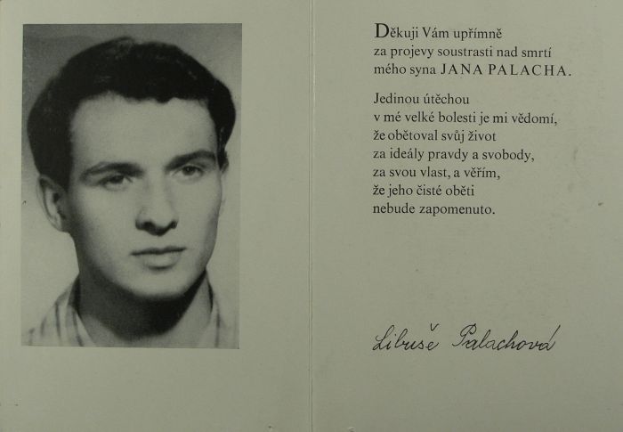 Jan Palach - matčina odpověď na kondolence