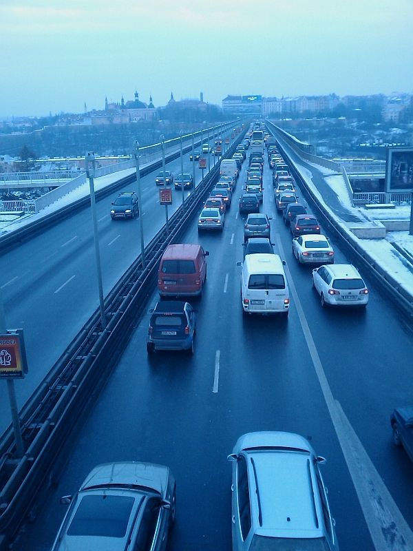 Kolaps dopravy v Praze 1