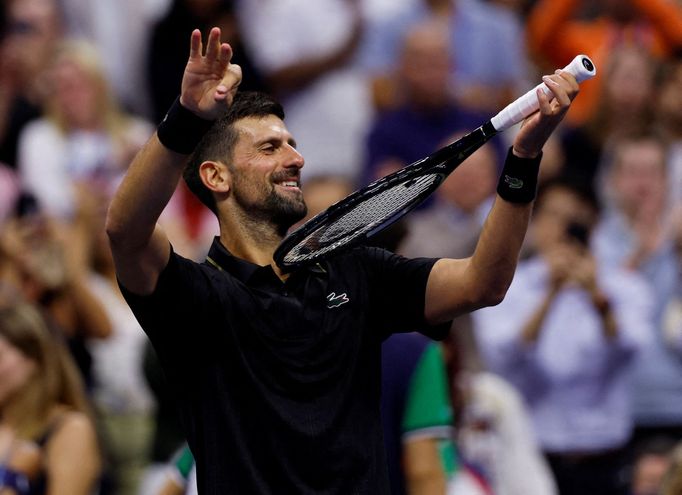 Novak Djokovič v utkání 3. kola US Open 2025