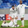 fotbal, kvalifikace Euro 2020 play off - Slovensko - Irsko David McGoldrick reacts after Shane Duffy sustains an injury alongside Matthew Doherty