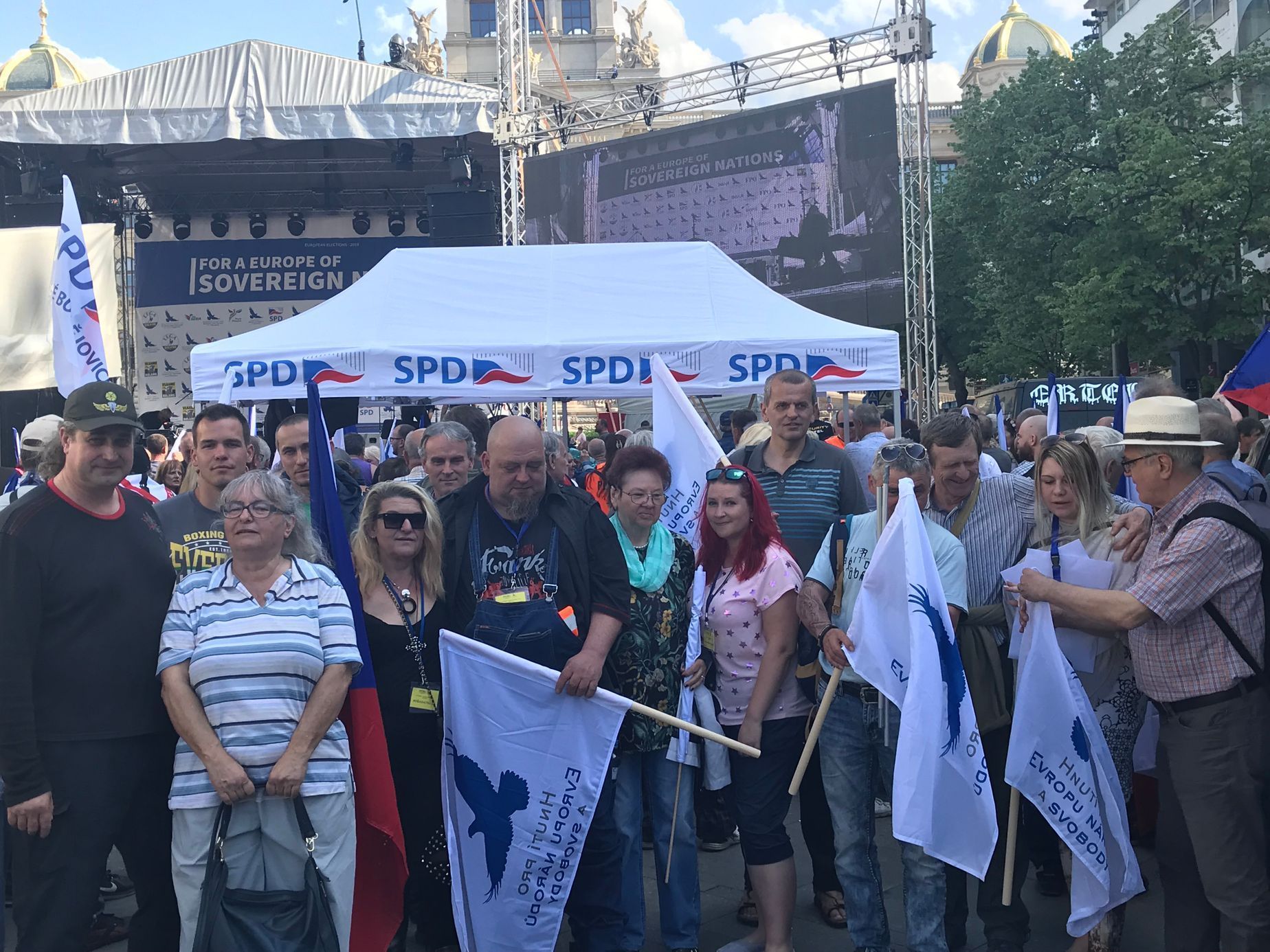 Demonstrace SPD na Václavském náměstí
