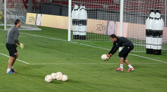 Fotbalisté na tréninku Bilbaa před utkáním Evropské ligy 2012/13 se Spartou Praha.