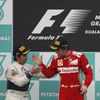 Fernando Alonso a Sergio Perez (radost)