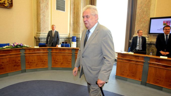 Prezident Zeman na zasedání Vlády.