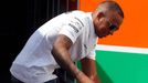 Formule 1, GP Itálie 2013: Lewis Hamilton a pes Roscoe