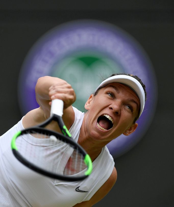 Simona Halepová ve čtvrtfinále Wimbledonu 2019