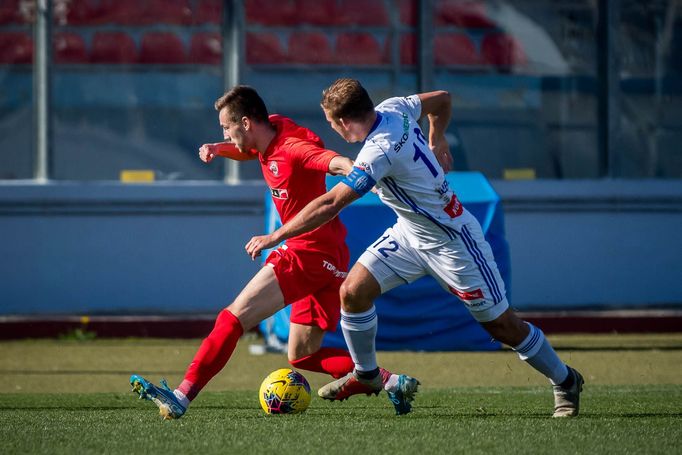 Fotbalisté Mladé Boleslavi (vlevo Hubínek) ovládli letošní ročník Tipsport ligy