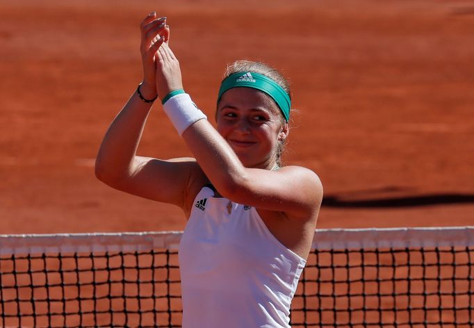 Jelena Ostapenková bezprostředně po vítězství na French Open 2017