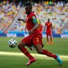 Asamoah Gyan v utkání MS Německo vs. Ghana