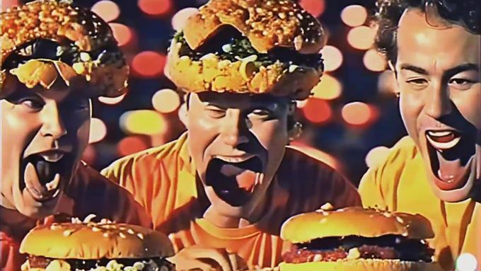 Umělá inteligence vytvořila i tuto podivnou reklamu na hamburgery