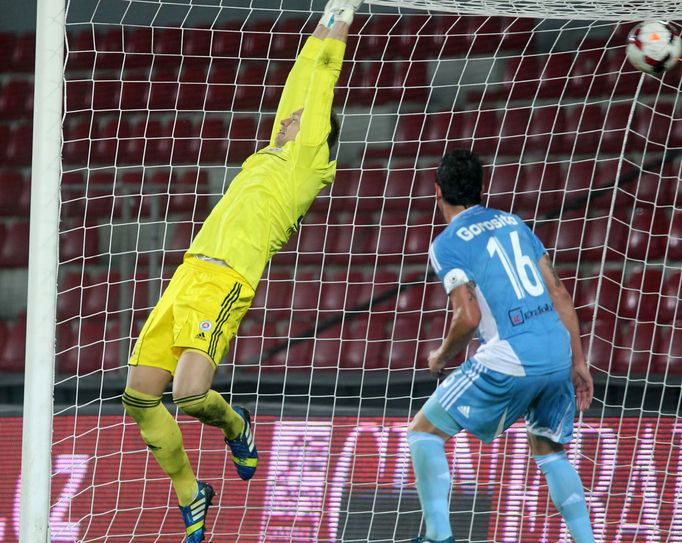 Fotbal, Sparta Praha - Slovan Bratislava: vítězný gól Sparty