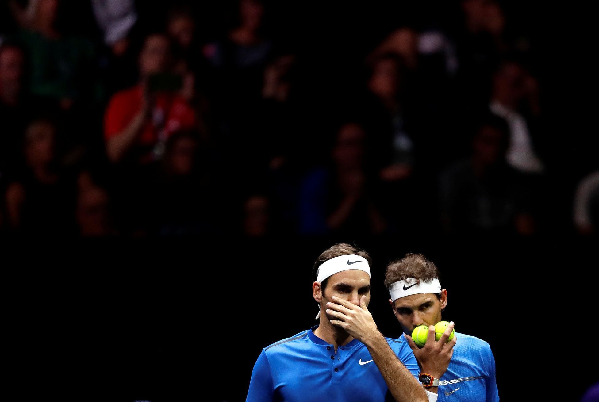 Rafael Nadal a Roger Federer na Laver Cupu 2017
