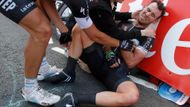 Mark Cavendish upadl v cíli první etapy, a předčasně tak skončil.