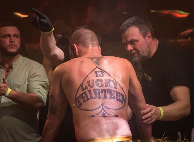 A fighter is seen during the "Top Dog" bare-knuckle boxing tournament in Moscow, Russia April 16, 2021. Picture taken April 16, 2021. REUTERS/Shamil Zhumatov