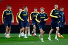 Trénink fotbalistů Ukrajiny před zápasem s Anglií