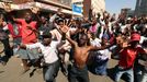 Povolební protesty v Harare v Zimbabwe. 1. 8. 2018