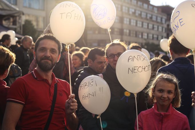 Demonstrace na Václavském náměstí.