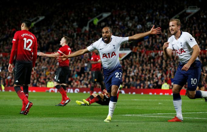 Lucas Moura slaví gól Tottenhamu.