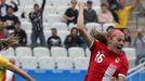 Janine Beckie (CAN) of Canada celebrates goal.