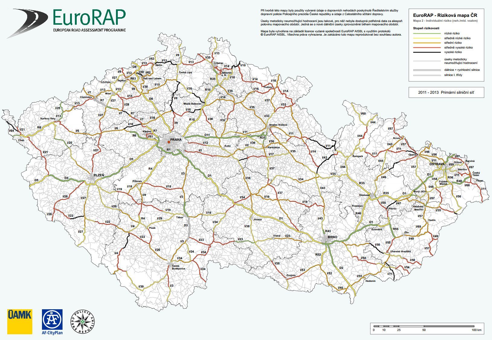 EuroRAP - Riziková mapa ČR