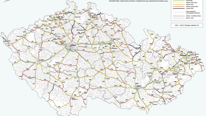 Riziková mapa EuroRap. Pro zvětšení mapu rozklikněte a následně klikněte na lupu vpravo nahoře.